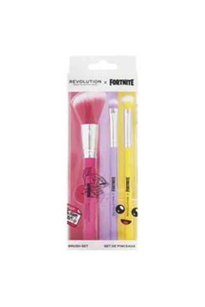 Makeup Revolution London Set cu 3 Pensule pentru Machiaj - Makeup Fornite Cha...
