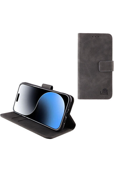 OEM 6.1 " Essential Magnet Book Συνθετικό Δέρμα / Σιλικόνη Γκρι (iPhone 15 Pro)