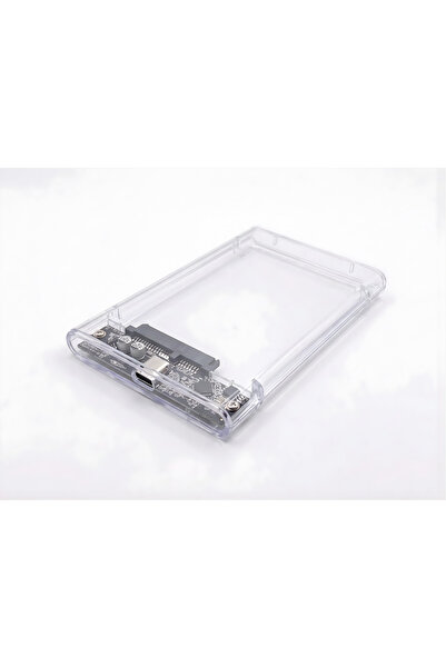 ParsPower 3.1 Type-C 2.5" HDD SSD Harici Disk Kutusu Şeffaf USB 3.0 Sata 5gbp...