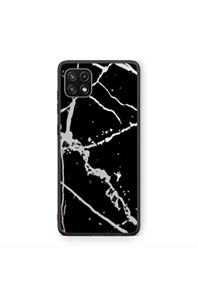 Other Samsung A22 5G Marble Cream Cracks Black Glossy Θήκη