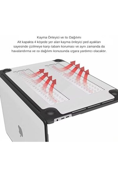 Yıldızan Tamgün MacBook Pro 16.2 Shockproof Rugged Hard Tpu Bumper Anti-Finge...