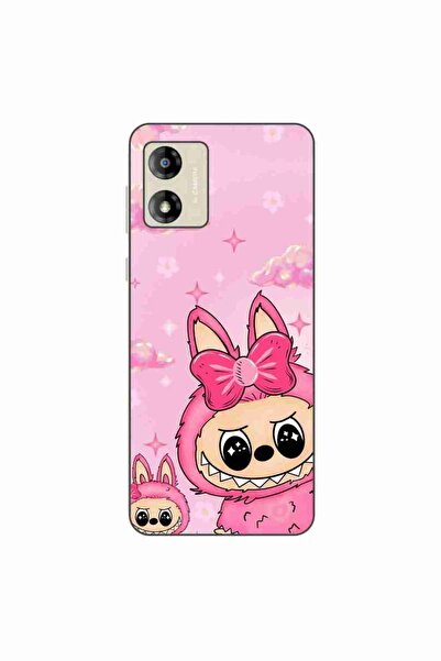 OEM Husa compatibila cu Motorola Moto E13 Silicon Gel Tpu Model Labubu Pink F...