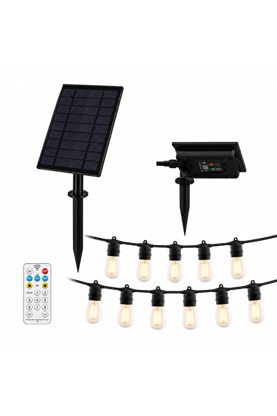 OEM Outdoor Solar Garland 25m with 25 LED E27 bulbs, remote control, IP65 wat...