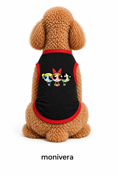 Modetra New Season Summer Powerpuff Girls Printed Colorful Dog Outfit - Under...