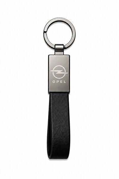Baghes Breloc Opel din metal lucios și piele – cu logo pe ambele părți, desig...