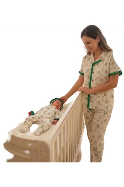 BEGONYA BEBECE KIDS Short-Sleeved Mother and Baby Pajama Set, Maternity Set, ...