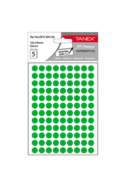 Tanex ROUND LABELS 10MM GREEN 540/TIPLA