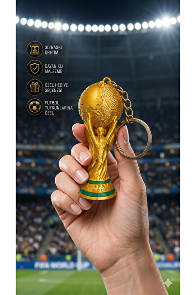 HibraPrint FIFA Dünya Kupası Anahtarlık Futbol Taraftar Hediyelik 3D Baskı