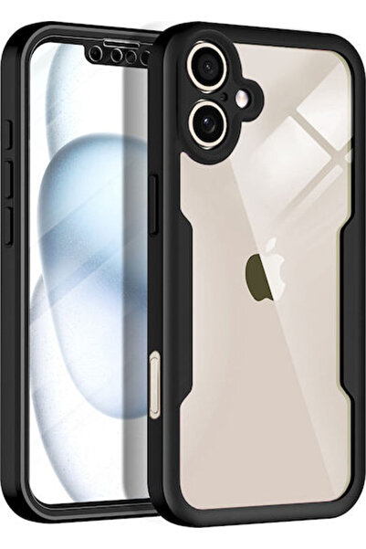 Techsuit ColorVerse 360 Πλήρους Κάλυψης Σετ Σιλικόνης με Σκληρυμένο Γυαλί Μαύ...