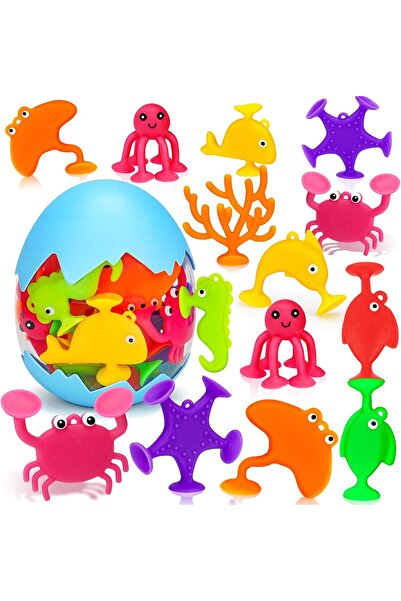 Arabest 18-Piece Toddler Suction Cup Bath Toys,Ocean Animal,No Hole,Mold Free...