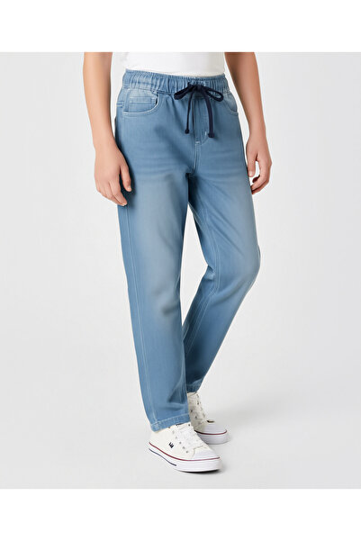 Pine kids Denim Woven Full Length Solid Color Washed Jeans - Light Blue