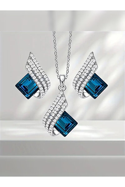OEM Colier Royal Blue „Velvet Moon” – Eleganță Regală cu cristale zircnium albastru regal