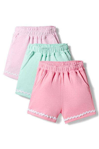 Bonfino 100% Cotton Shorts With Ricrac Lace (Pack Of 3) - Multicolor