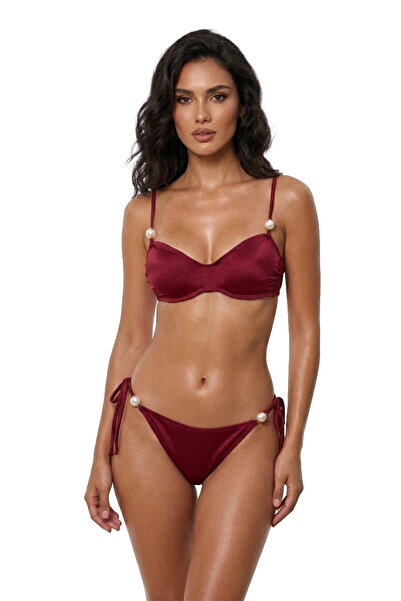 ARONA Lil Deep Red İncili Bikini Takımı