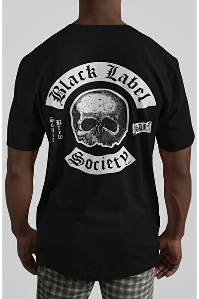 SEVBANO Tricou oversize unisex cu imprimeu pe spate Black Label Society Rock ...