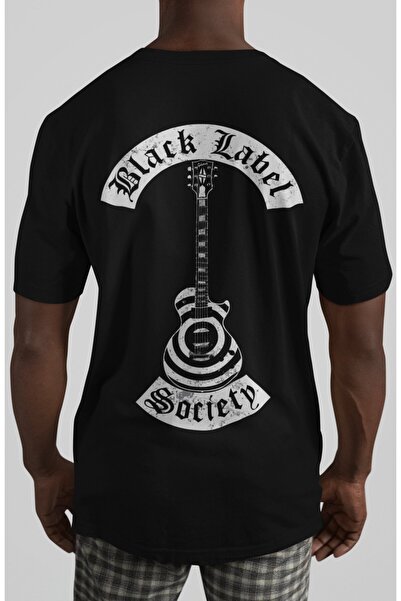 SEVBANO Tricou oversize unisex cu imprimeu pe spate Black Label Society Rock ...