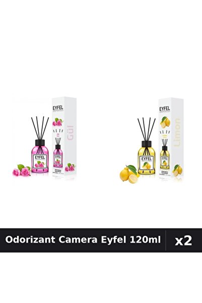 Eyfel Set 2 Odorizant Camera cu Betisoare - Trandafir, Lamaie 120ml