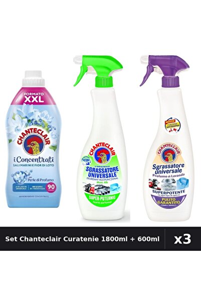 Chanteclair Set 3 Curatenie - Balsam Rufe 1800ml + 2x Degresant 600ml - Lamai...