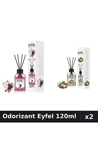 Eyfel Set 2 Odorizante Camera cu Betisoare 120ml - Bouquet, Nucă de Cocos