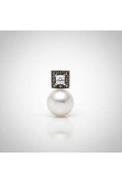 Oria Jewelry Pandantiv din argint 925 cu marcasite, zirconia si perlă