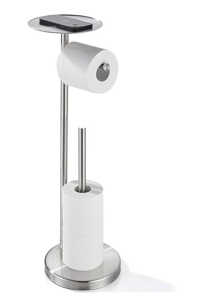 The Bros Toilet Paper Holder Stand for Bathroom Floor Standing Toilet Roll Di...