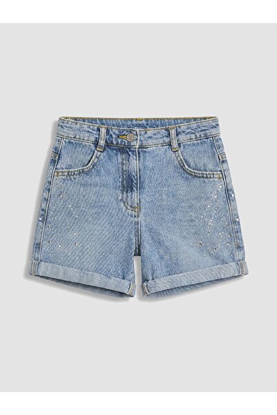LC Waikiki LCW baby Taş İşlemeli Kız Çocuk Jean Şort