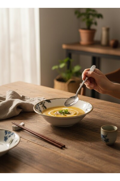 Porland Digital Pattern 12-Piece Soup Bowl Delicate