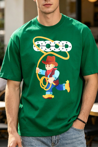Fleck Western Cowboy Theme T Shirts For Men With Rope And Word Good Mens Prin...