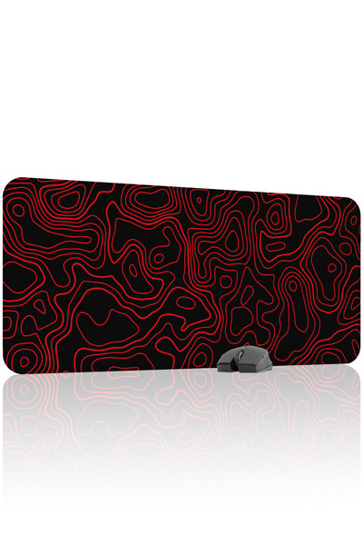 mousepad bastir Roșu Negru 90x40 XXL Fan Gaming Mouse Pad Bază anti-alunecare...
