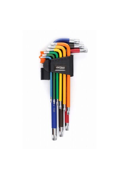 Kraft Set de imbusuri tip TORX, colorate cu strat anticoroziv, 9 piese,