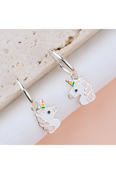 BLACK SWAN Bijoux Premium Girly Silver Earrings with Pancake — Unicorn Earrin...