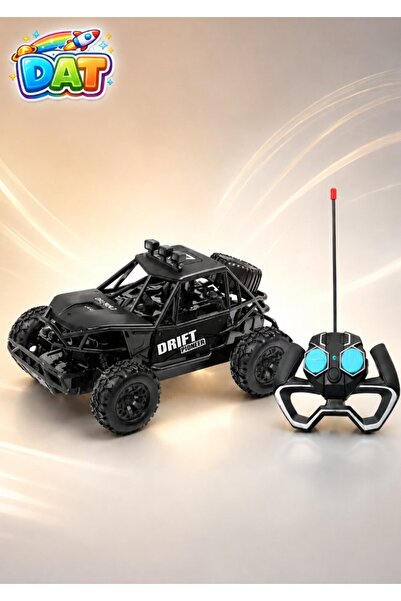 DAT RC Off-Road Buggy Crawler Toy Car with Roll Cage, Roof Lights & Remote Co...
