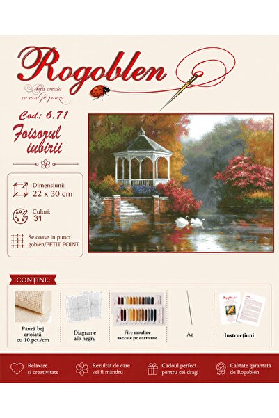 Rogoblen Love Gazebo Sewing Kit - gobelin Top Bottom Set with canvas, black a...