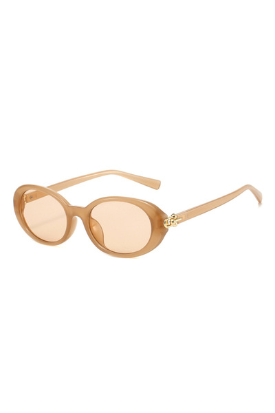 Tessero Unisex Oval Sunglasses, Retro Vintage Y2K Model, Black Frame With Sil...