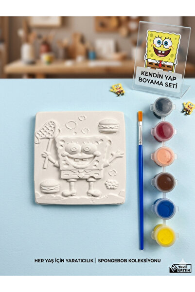 The Art Of Casting SüngerBob Karepantolon Boyama Seti 1 Obje 6 boya 1 fırça