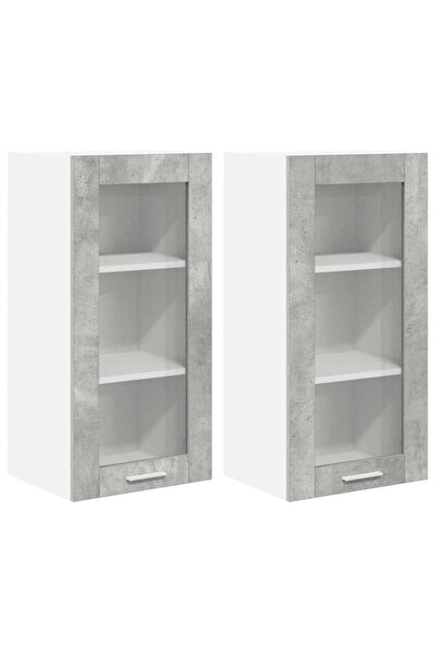 vidaxl Wall cabinet with 2 doors Concrete grey 40 x 31 x 80 cm