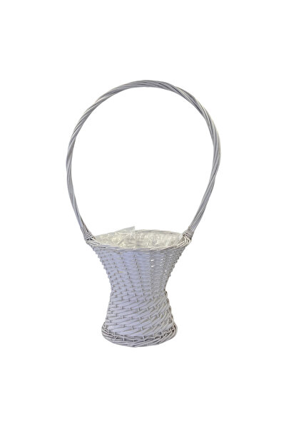 AFO White Round Woven Vase Basket 72.5cm