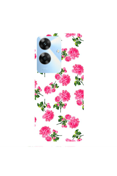 Other Realme Note 60 Roses White Transparent Silicone TPU Θήκη