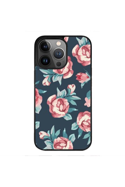 Other Apple iPhone 13 Pro Max Purple roses Black Glossy Θήκη