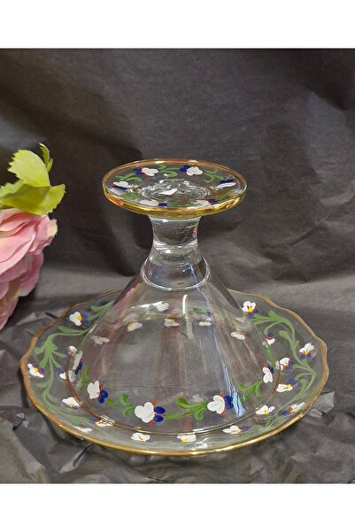 BY.RAYKA PORSELEN El Dekor Glass Hand Painted Dessert Bowl and Plate Set 1Er ...