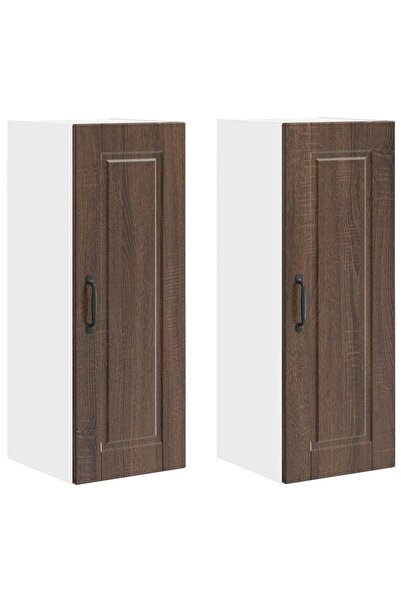 vidaxl Dulap de bucătărie cu raft 2 pcs Stejar închis 30 x 31 x 80 cm