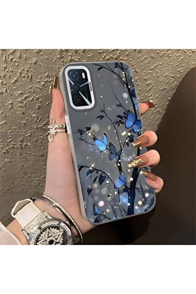 PATTERNOVA Oppo A16/A16S Uyumlu Nazarik Kelebek Desenli, Tam Kaplama Koruma, ...