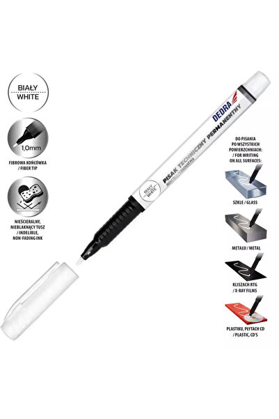 DEDRA EXIM White industrial marker 1mm, 1pc