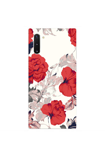 Other Samsung Note 10 Plus Red Flowers Transparent Silicone TPU Θήκη