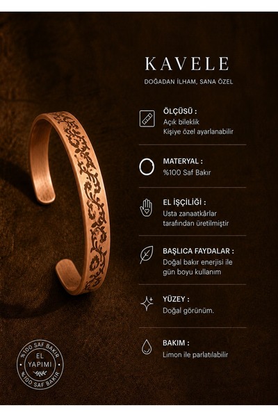 KAVELE Pure Copper Motif Bracelet