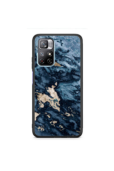 Other Xiaomi Poco M4 Pro 5G Marble Blue Gold Black Glossy Θήκη