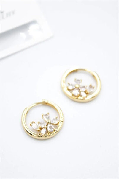 Marsilyan Nvdn- Ieg - Stone Flower Earrings - Gold Iegrs-Nvdn1