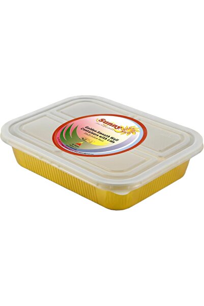 Sunny Your Bright choice Sunny Aluminum Foil Container with Lid 930ml (Pack of 4) - Heavy Duty Disposable Gold Food Storage Box