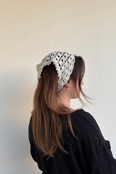 Ekru Örgü Bandana
