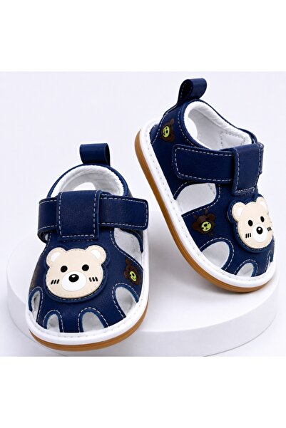 Superbaby Navy blue sandals with peepers - Happy Cute Bear
